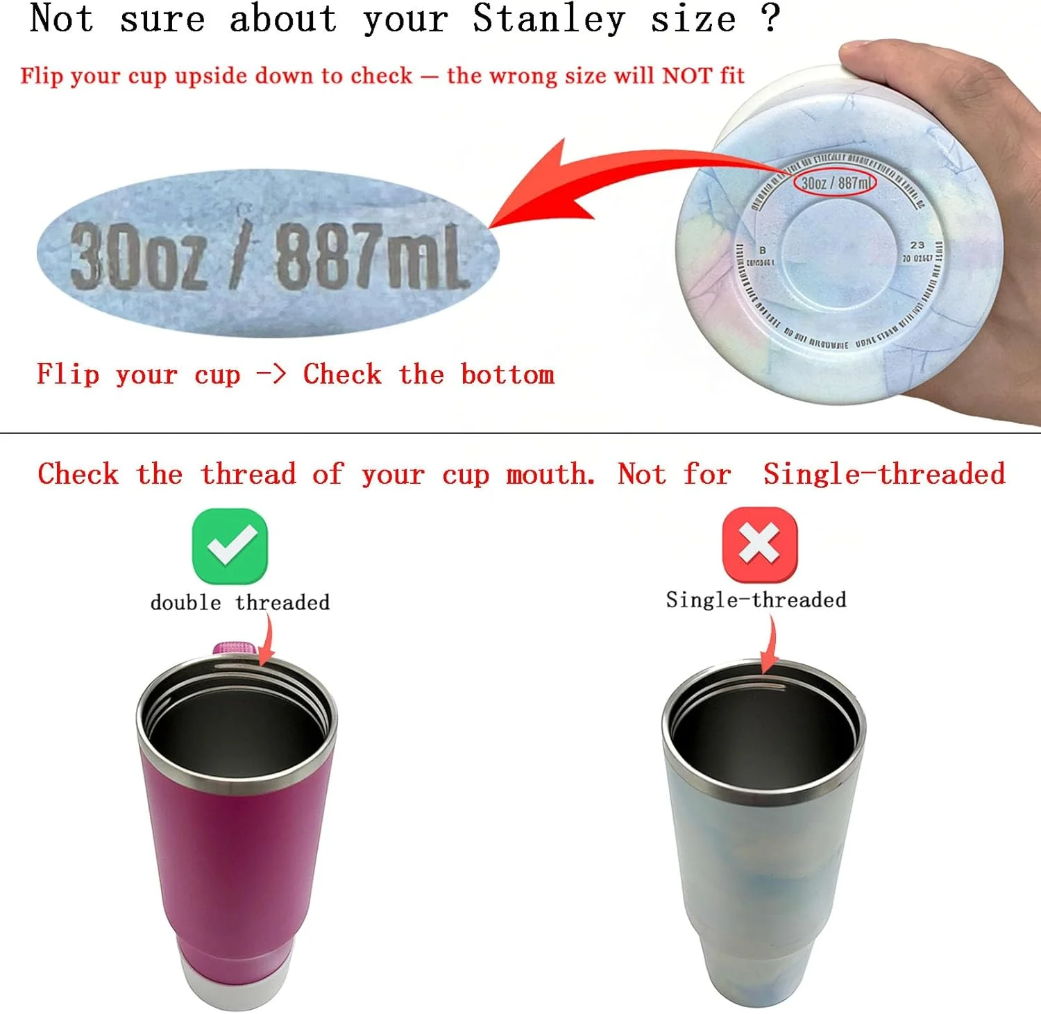 30oz Flip Straw Lid for Stanley 2.0 Tumbler Leak Proof Lid Replacement No Spill Cover for Stanley Cup Accessories