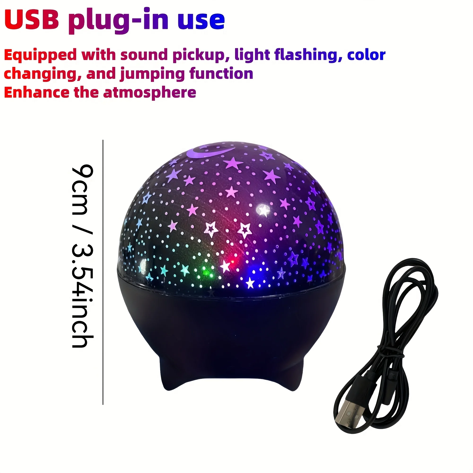 LED Night Light Starry Sky Galaxy Moon Projector Light Auto Color Changing USB 5V RGB Ambient Light for Kids Room Birthday Party