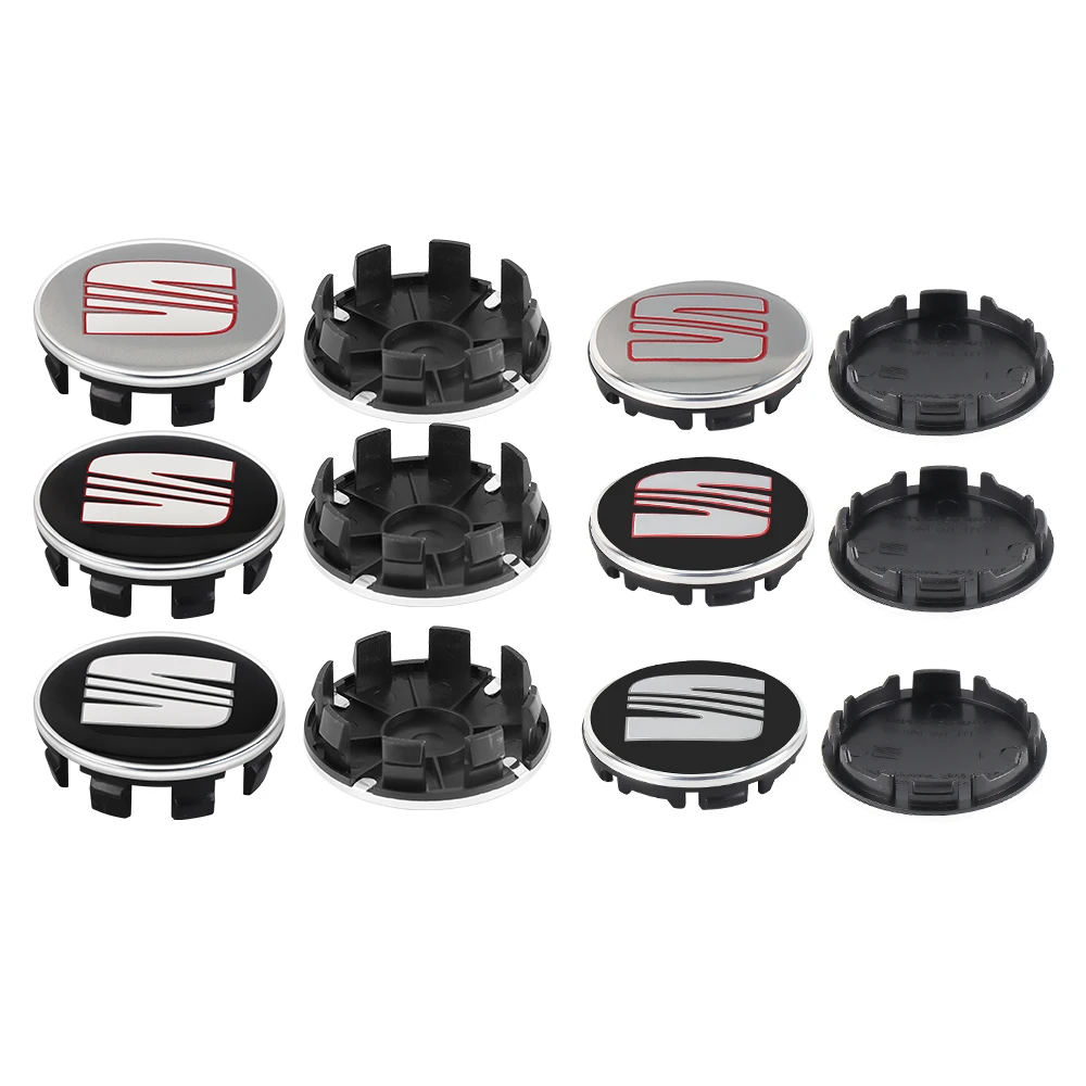 4Pcs 55/63MM Wheel Center Hub Caps Rims Cover Badge Car Accessories For Seat Cupra Ateca Ibiza 6f Leon Mk2 FR E-Racer Formentor