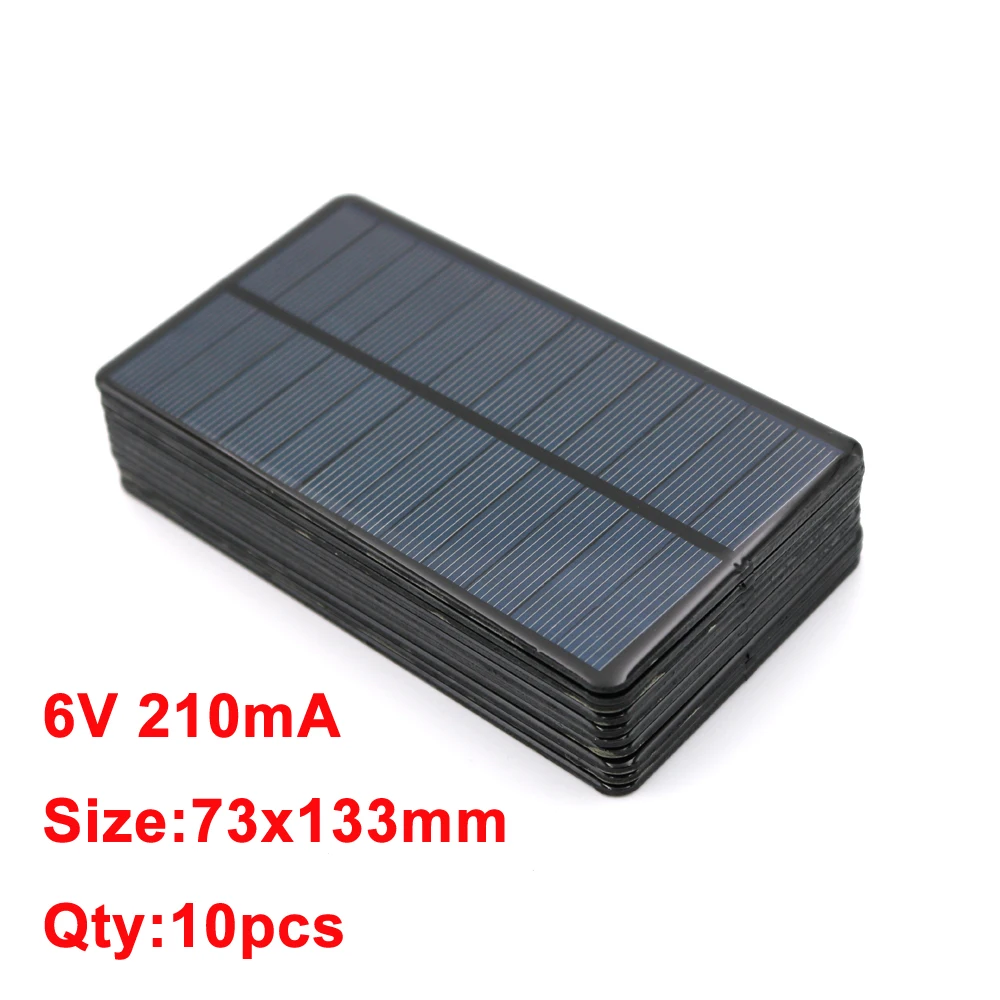 10PCS X DC Solar Panel 6V 100mA 167mA 183mA 333mA 500mA 583mA 750mA Solar Battery Cell Phone Charger Portable