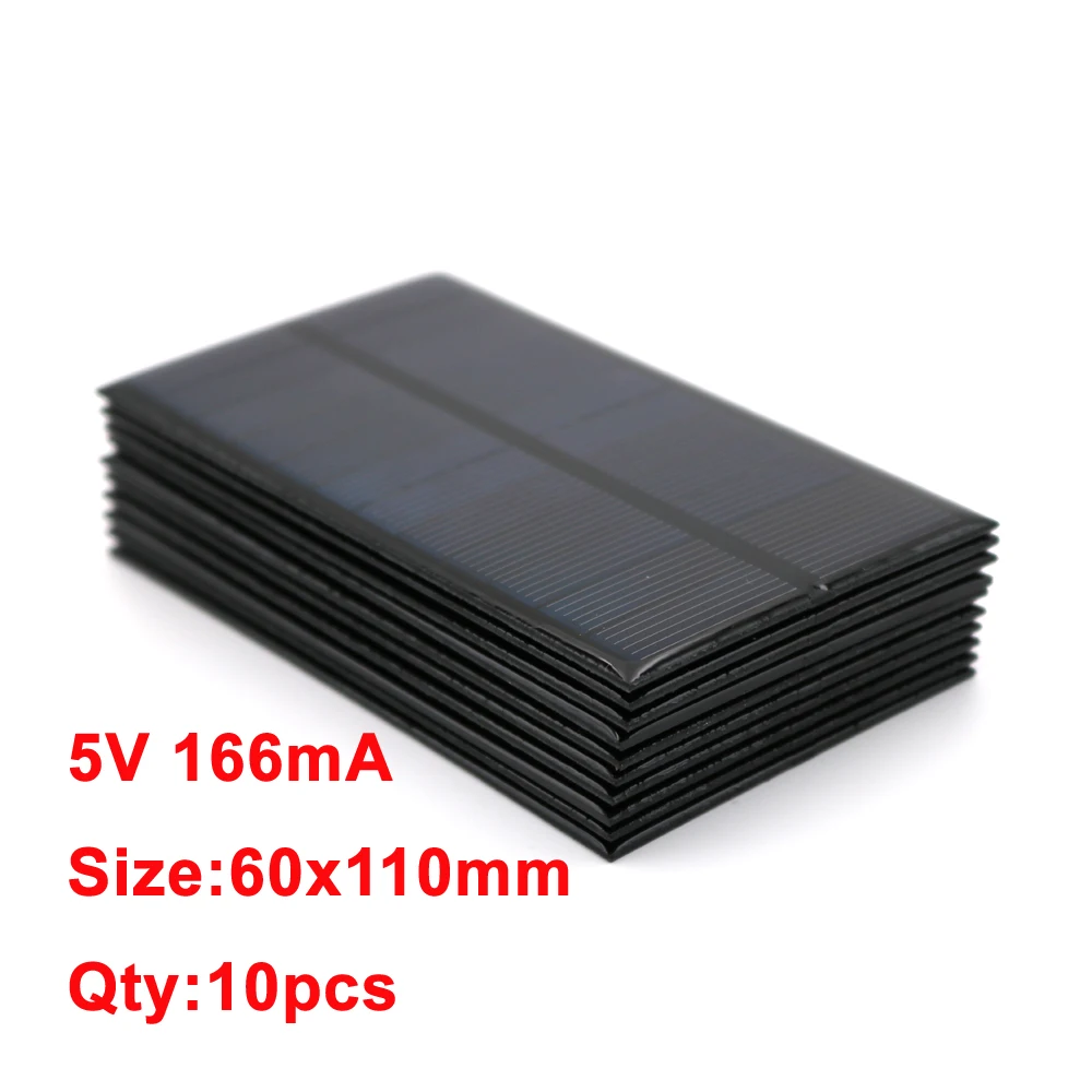 10PCS X DC Solar Panel 6V 100mA 167mA 183mA 333mA 500mA 583mA 750mA Solar Battery Cell Phone Charger Portable
