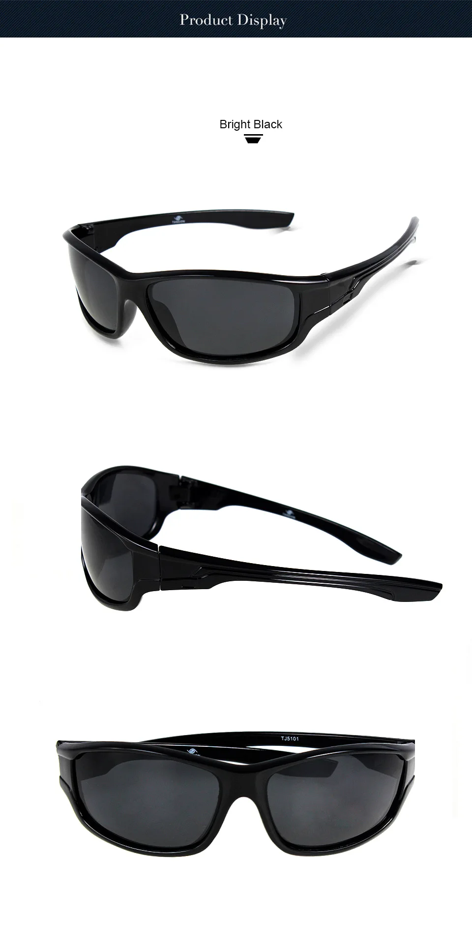 TAGION Black Plastic Polarized Sunglasses Men Outdoor Sports Sun Glasses Fishing Cycling Eyewear Male Designer Goggles UV400