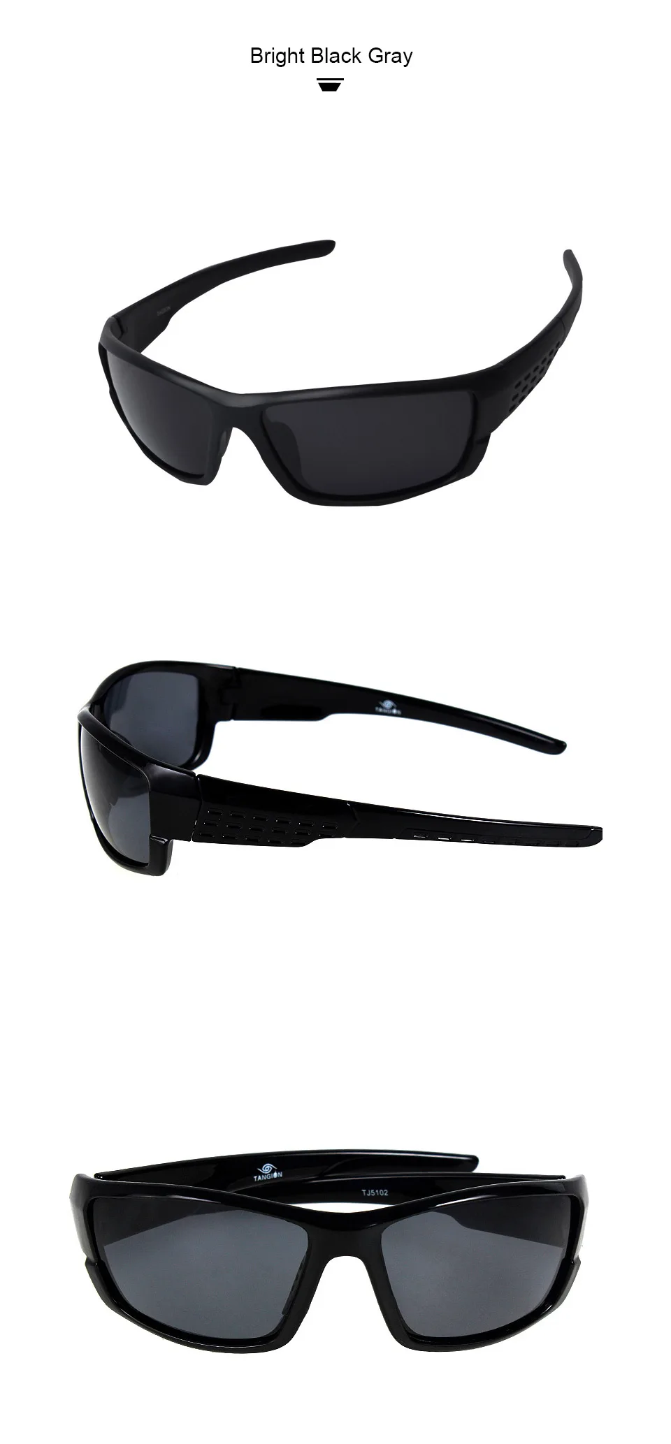 TAGION Black Plastic Polarized Sunglasses Men Outdoor Sports Sun Glasses Fishing Cycling Eyewear Male Designer Goggles UV400