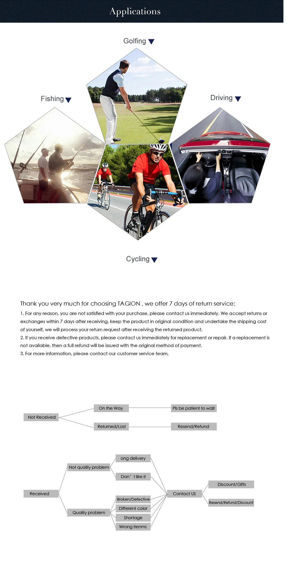 TAGION Black Plastic Polarized Sunglasses Men Outdoor Sports Sun Glasses Fishing Cycling Eyewear Male Designer Goggles UV400