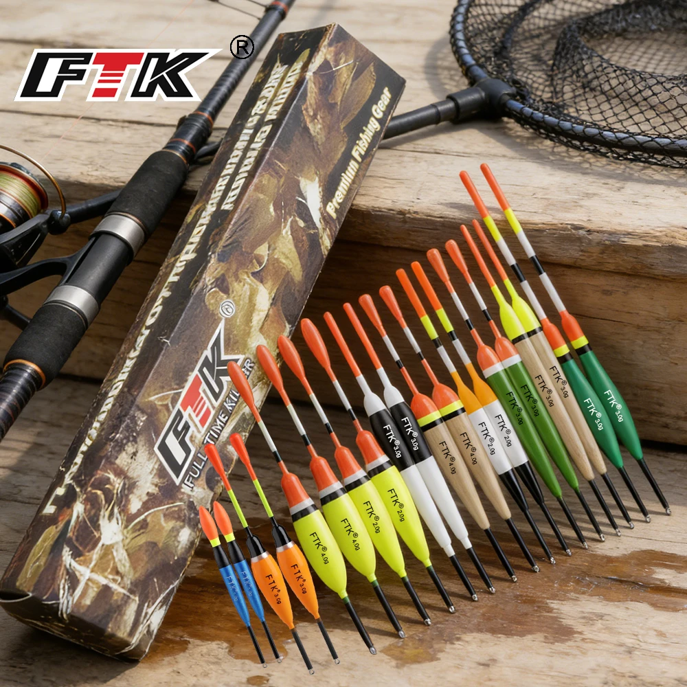 FTK Fishing Float Set 20PCS Chinese Hook Buoy Professional Vertical Buoy Accessories Multi Function Lure Float Pesca