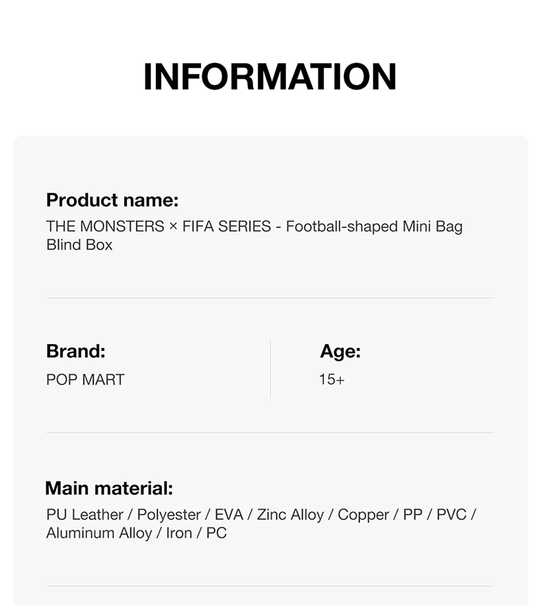 【EU】POP MART THE MONSTERS × FIFA SERIES - Football-shaped Mini Bag Blind Box