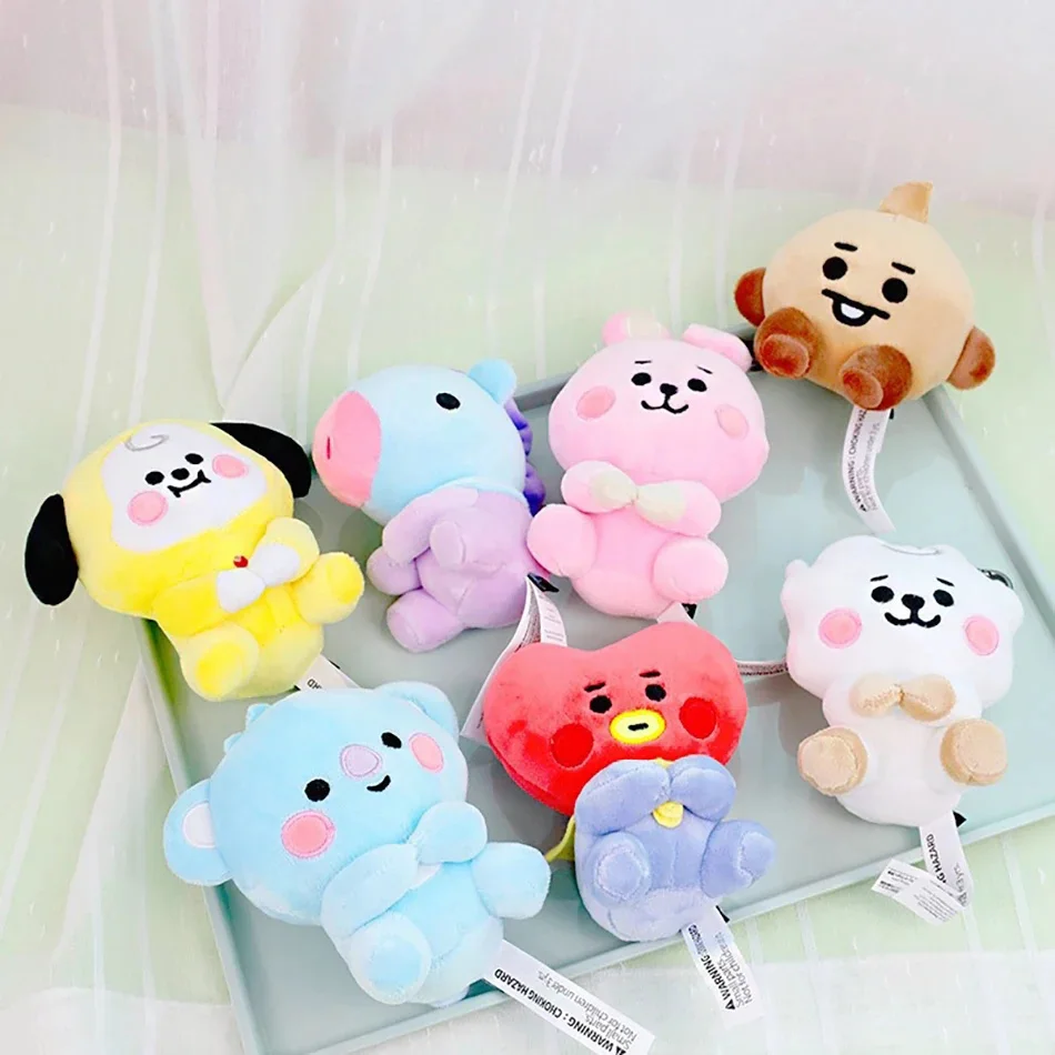 BT21-Chimmy Cooky Koya Shooky Tata Anime Peripheral,Cute Cartoon Keychain Backpack Decor,Personality Doll Pendant for Fans