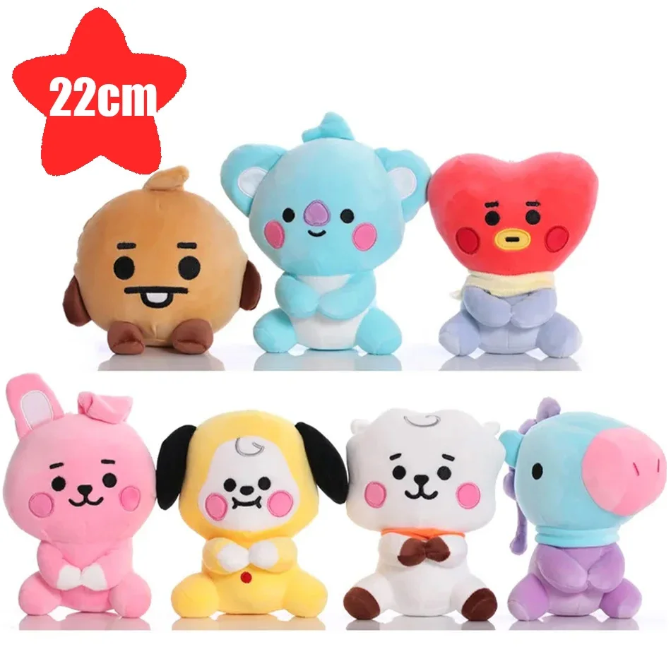 BT21-Chimmy Cooky Koya Shooky Tata Anime Peripheral,Cute Cartoon Keychain Backpack Decor,Personality Doll Pendant for Fans