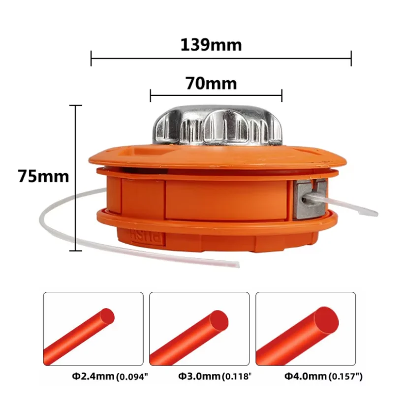 Universal Fit String Trimmer Replacement Bump Head Automatic Grass Trimmer Head for Garden Brush Cutter Edging Lawn Care