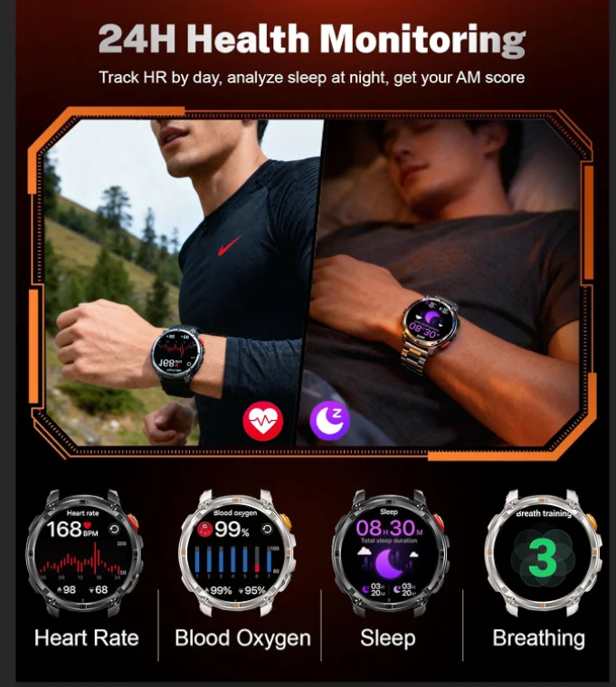 2026 New T-Rex3 Pro 1100mAh Battery Smart Watch GPS path 5ATM Waterproof Sports Run tracker Outdoors Compass Military Smartwatch
