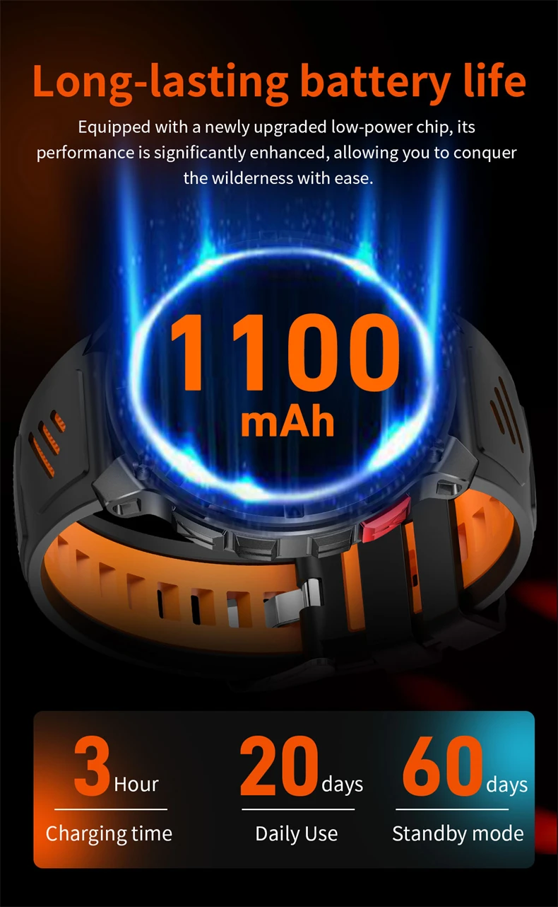2026 New T-Rex3 Pro 1100mAh Battery Smart Watch GPS path 5ATM Waterproof Sports Run tracker Outdoors Compass Military Smartwatch