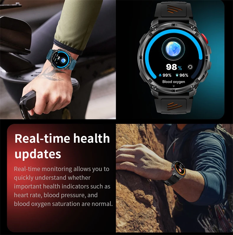 2026 New T-Rex3 Pro 1100mAh Battery Smart Watch GPS path 5ATM Waterproof Sports Run tracker Outdoors Compass Military Smartwatch