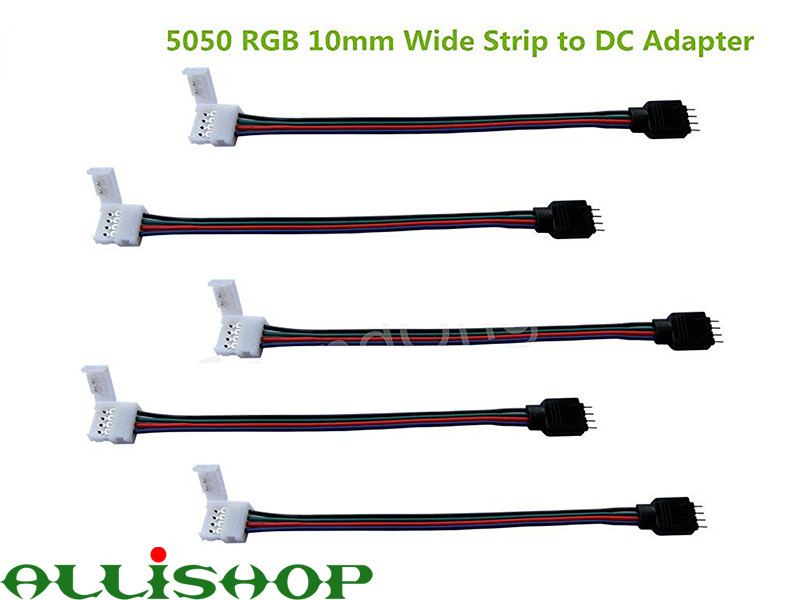 1Pcs 15cm 5050 RGB 4 pin LED Strip Light connectors Strip to Power Adaptor 4 Conductor 10mm Wide connector