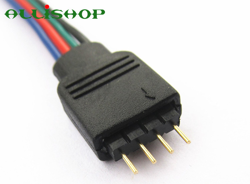 1Pcs 15cm 5050 RGB 4 pin LED Strip Light connectors Strip to Power Adaptor 4 Conductor 10mm Wide connector