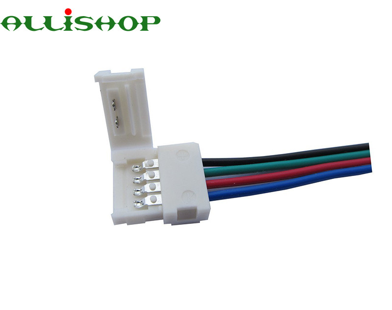 1Pcs 15cm 5050 RGB 4 pin LED Strip Light connectors Strip to Power Adaptor 4 Conductor 10mm Wide connector