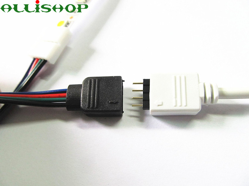 1Pcs 15cm 5050 RGB 4 pin LED Strip Light connectors Strip to Power Adaptor 4 Conductor 10mm Wide connector