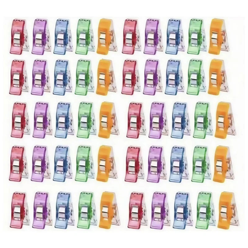 Colorful Multipurpose Sewing Clips Set Plastic Craft Crocheting Knitting Safety Clothing Binding Clips for Paper - Assorted Pack