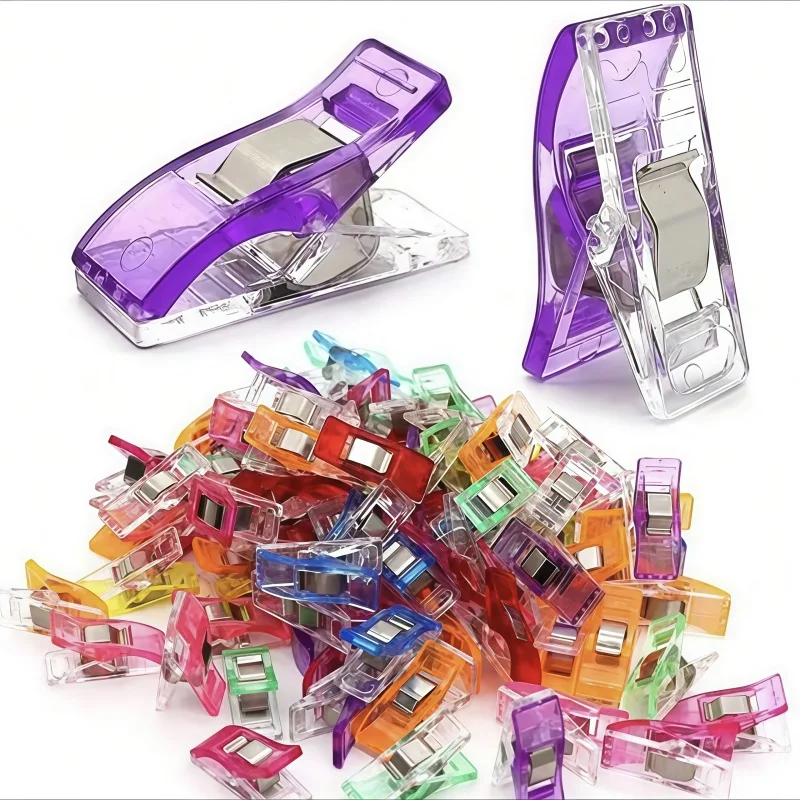 Colorful Multipurpose Sewing Clips Set Plastic Craft Crocheting Knitting Safety Clothing Binding Clips for Paper - Assorted Pack