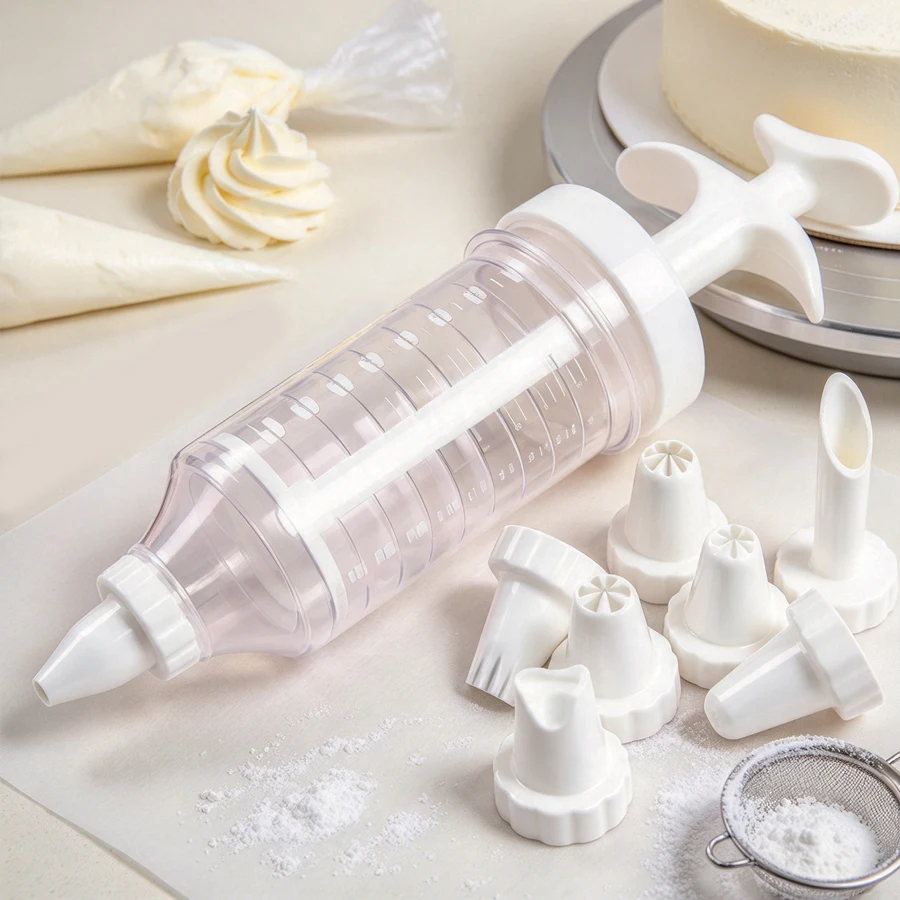 Delicate Cake Decorating Icing Piping Cream Syringe Tips 8 Nozzles Set Tool for Kitchen Baking Use
