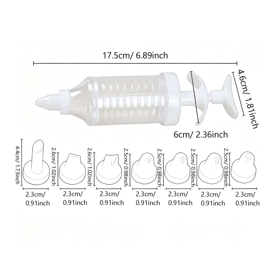 Delicate Cake Decorating Icing Piping Cream Syringe Tips 8 Nozzles Set Tool for Kitchen Baking Use