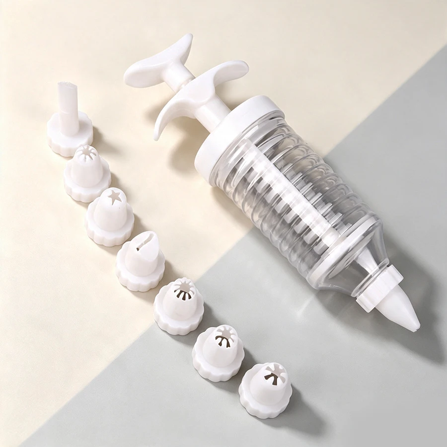 Delicate Cake Decorating Icing Piping Cream Syringe Tips 8 Nozzles Set Tool for Kitchen Baking Use