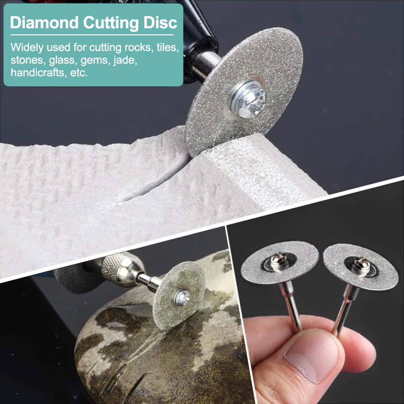 XCAN 10pcs 16-60mm Diamond Saw Blade Mini Diamond Grinding Wheel Circular Saw Blade for Dremel Rotary Tool Mini Cutting Disc