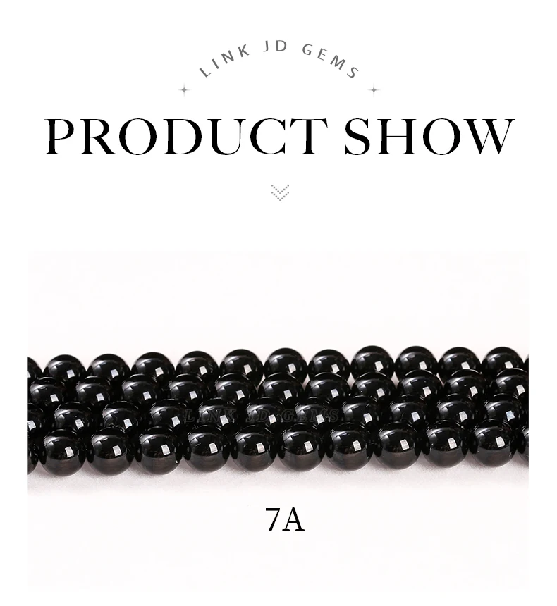 Natural Stone Bead Black Tourmaline Round Loose Spacer Gemstone 4 6 8 10 12mm For Jewelry Making Diy Bracelet Necklace Accessory