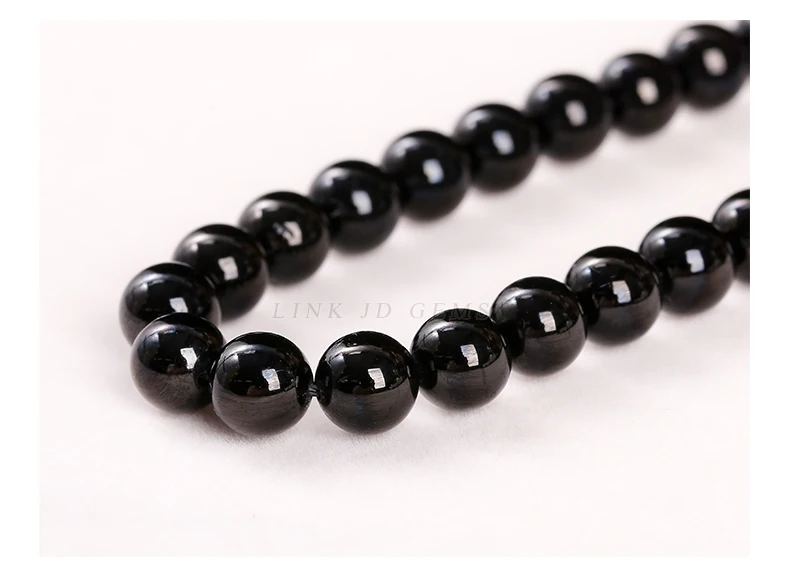 Natural Stone Bead Black Tourmaline Round Loose Spacer Gemstone 4 6 8 10 12mm For Jewelry Making Diy Bracelet Necklace Accessory