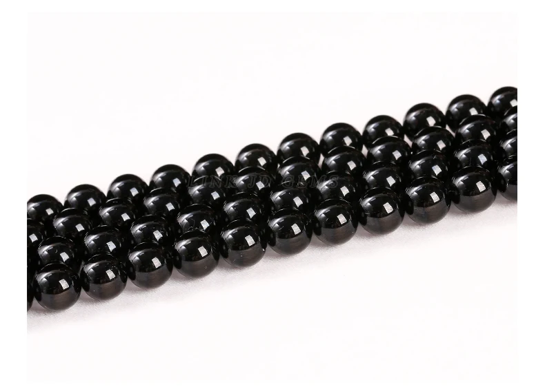 Natural Stone Bead Black Tourmaline Round Loose Spacer Gemstone 4 6 8 10 12mm For Jewelry Making Diy Bracelet Necklace Accessory