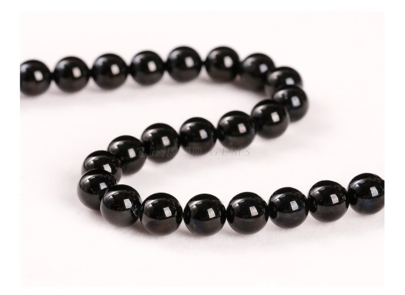 Natural Stone Bead Black Tourmaline Round Loose Spacer Gemstone 4 6 8 10 12mm For Jewelry Making Diy Bracelet Necklace Accessory
