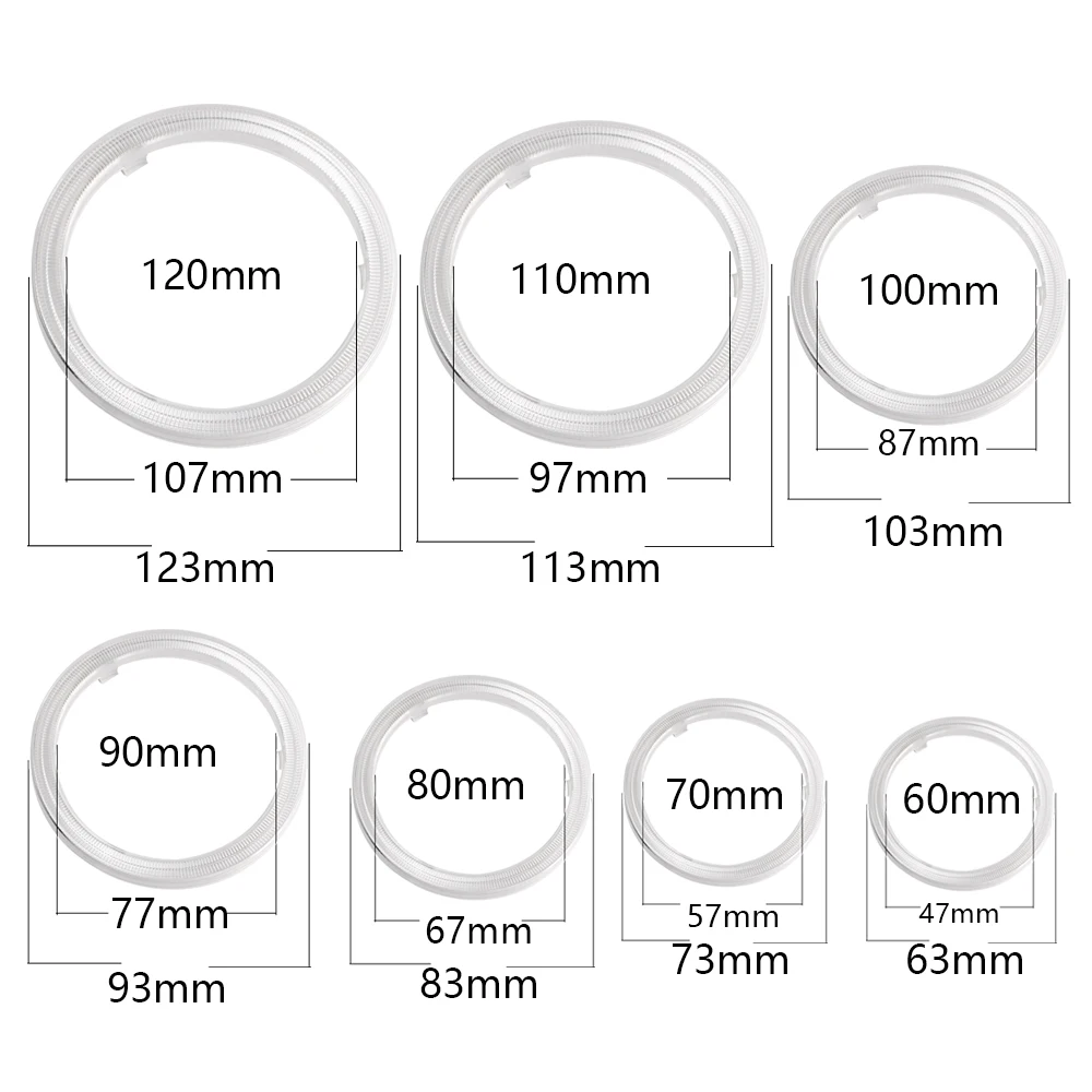1Pair COB Angel Eyes Halo Rings For LED Car Motorcycle Scooter Headlights 12V With Cover 60mm 80mm 120mm 70mm 90mm 100mm 110mm