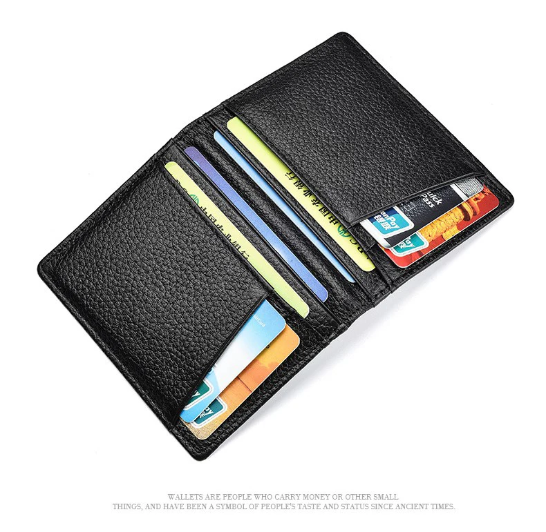 YUECIMIE Super Slim Soft Wallet Genuine Leather Mini Credit Card Holder Wallets Purse Thin Small Card Holders Men Wallet