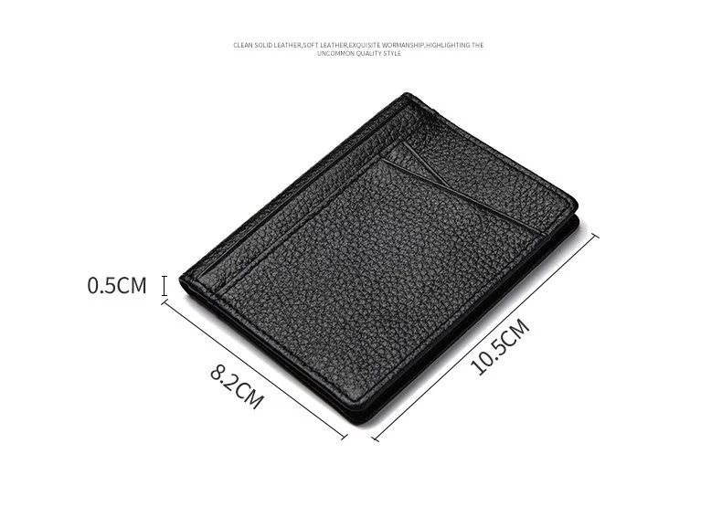 YUECIMIE Super Slim Soft Wallet Genuine Leather Mini Credit Card Holder Wallets Purse Thin Small Card Holders Men Wallet
