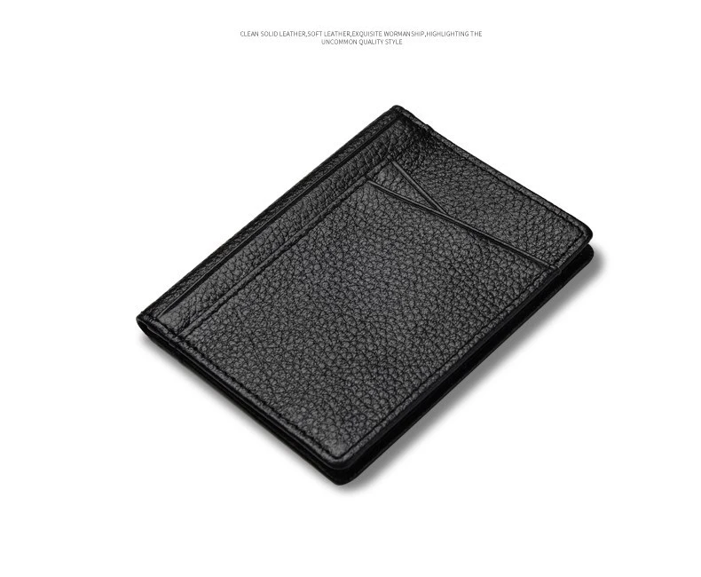 YUECIMIE Super Slim Soft Wallet Genuine Leather Mini Credit Card Holder Wallets Purse Thin Small Card Holders Men Wallet