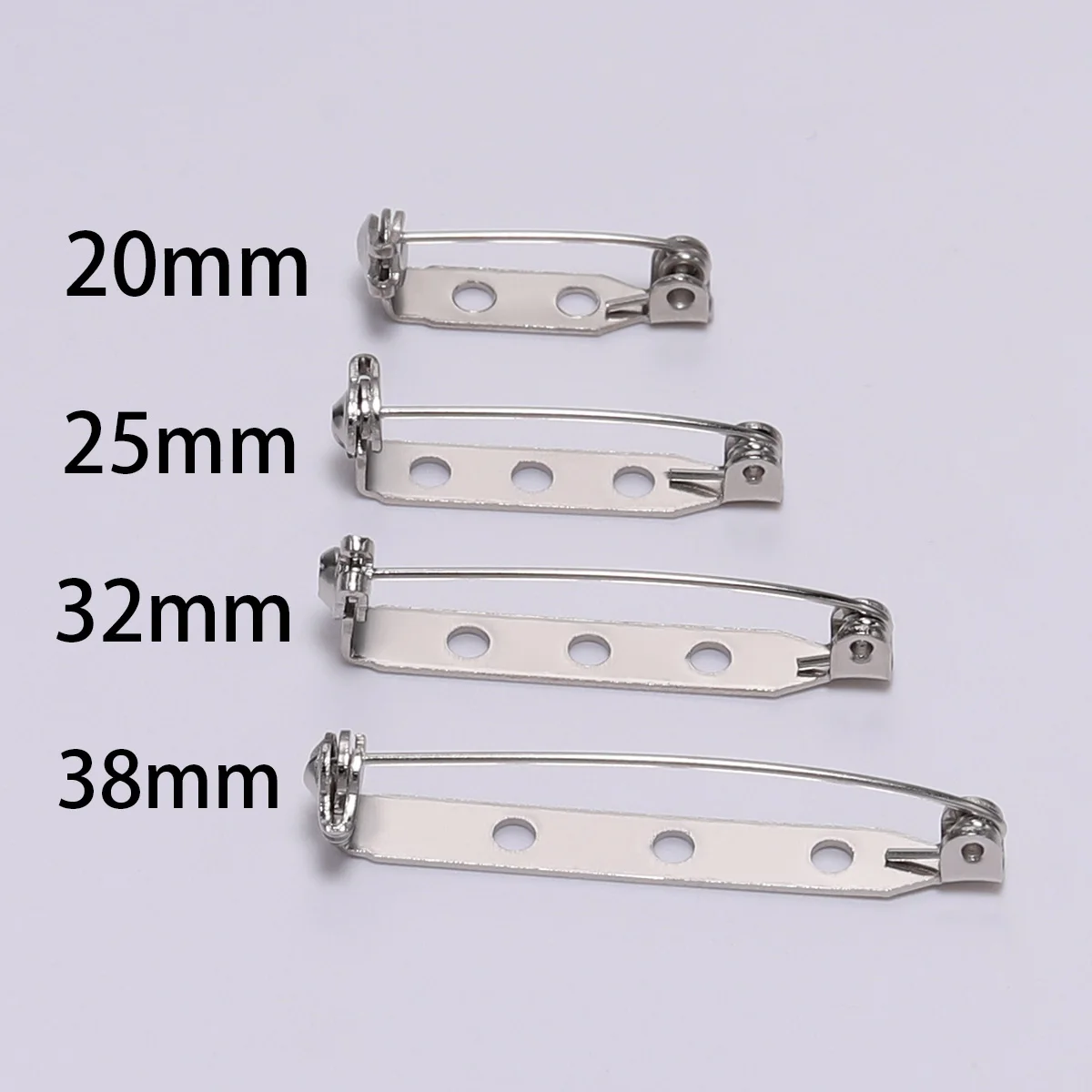 20-50pcs 20 25 32 38mm Brooch Clip Base Pin Blank Safe Lock Brooch Pin Base Badge Holder For DIY Jewelry Making Finding Supplies