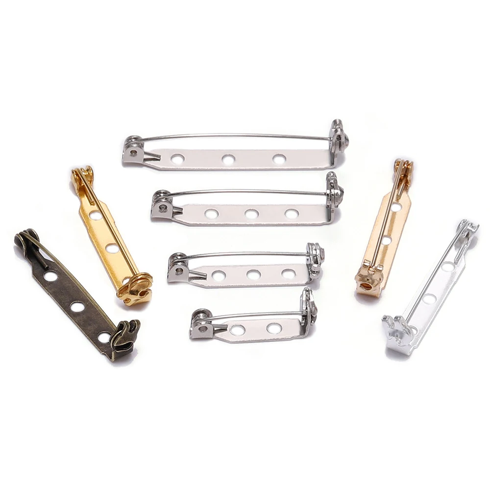 20-50pcs 20 25 32 38mm Brooch Clip Base Pin Blank Safe Lock Brooch Pin Base Badge Holder For DIY Jewelry Making Finding Supplies