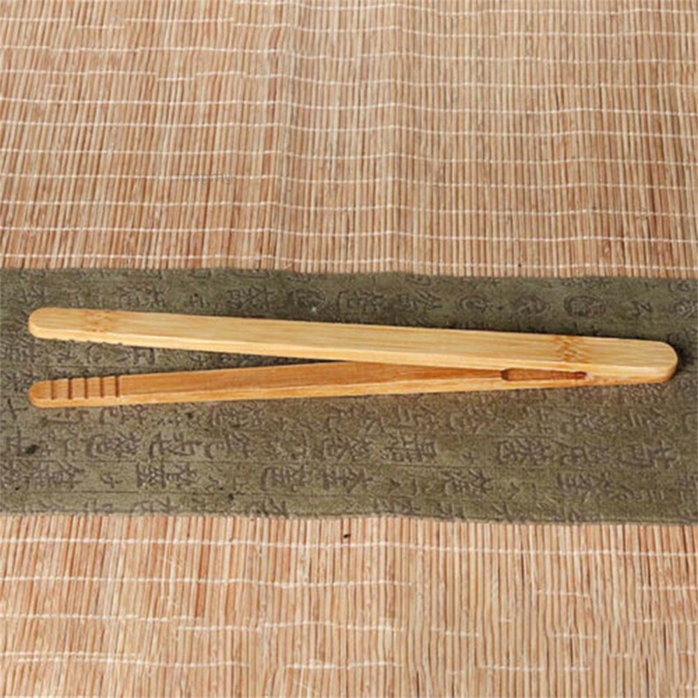 Hot Sale 2Pcs Wooden Tea Clip Bamboo Kitchen Salad Food Toast Tong Tweezer Bacon Sugar Ice Tea Utensil Teaware Accessories