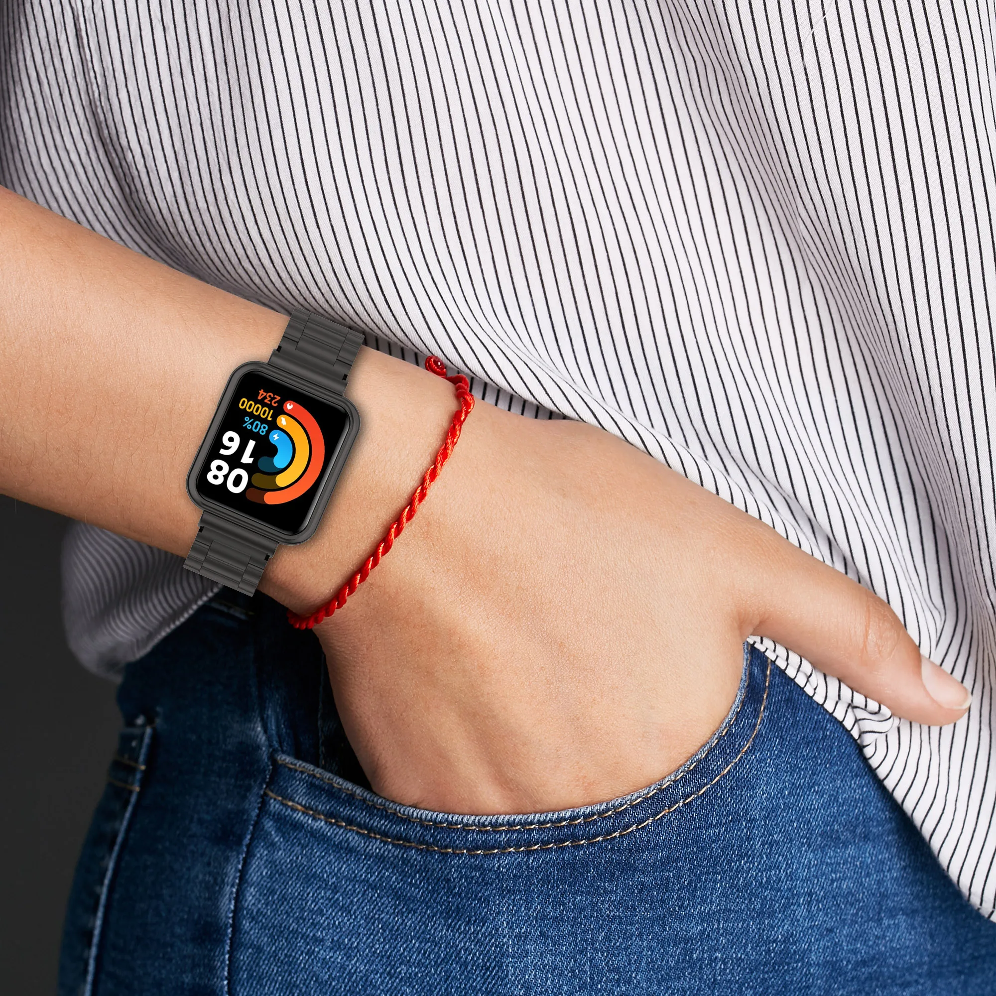 Strap+Case Protector for Redmi Watch 2 Lite Metal Bracelet for Xiaomi Watch Lite Strap for Redmi Watch 3 Active Band Cover