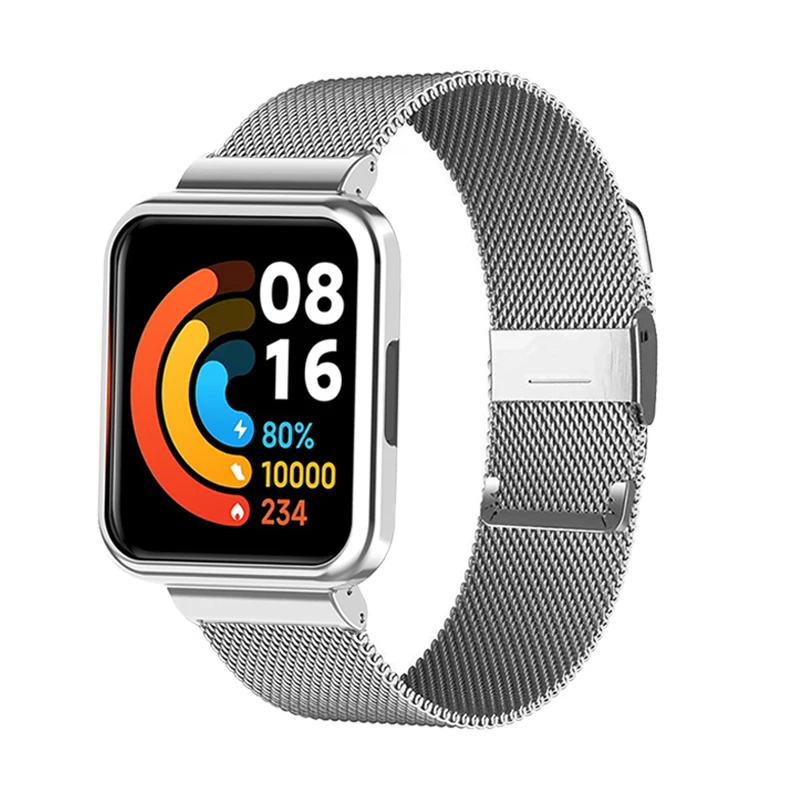 Strap+Case Protector for Redmi Watch 2 Lite Metal Bracelet for Xiaomi Watch Lite Strap for Redmi Watch 3 Active Band Cover