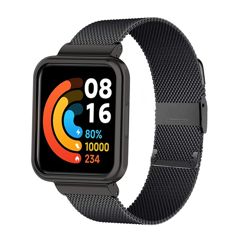 Strap+Case Protector for Redmi Watch 2 Lite Metal Bracelet for Xiaomi Watch Lite Strap for Redmi Watch 3 Active Band Cover