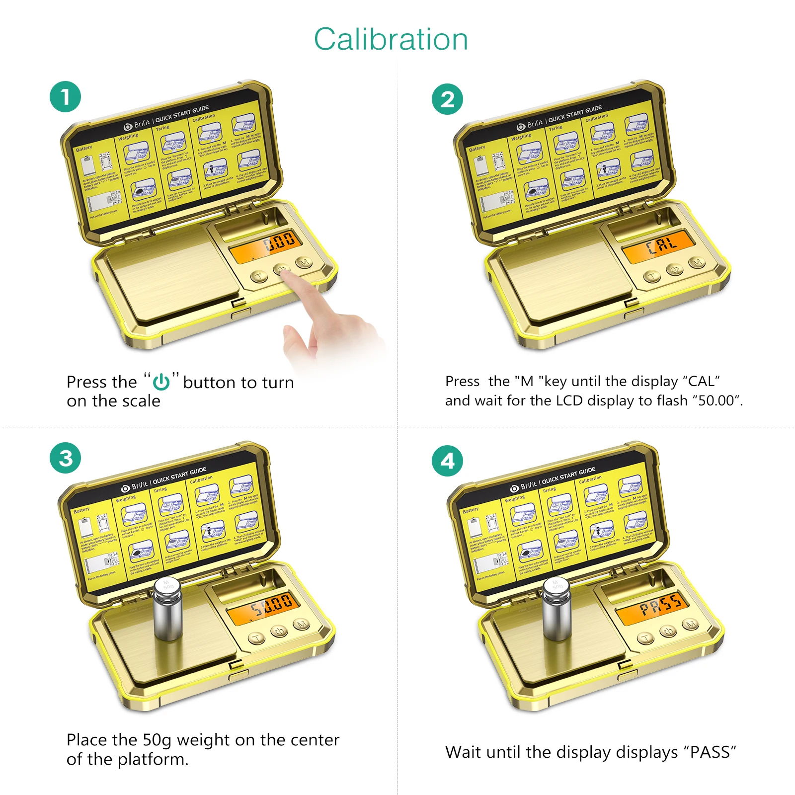 Digital Jewelry Scale 200g 0.01g Pocket Scales with 50g Calibration Weight Electronic Smart Scale for Professional Weighing