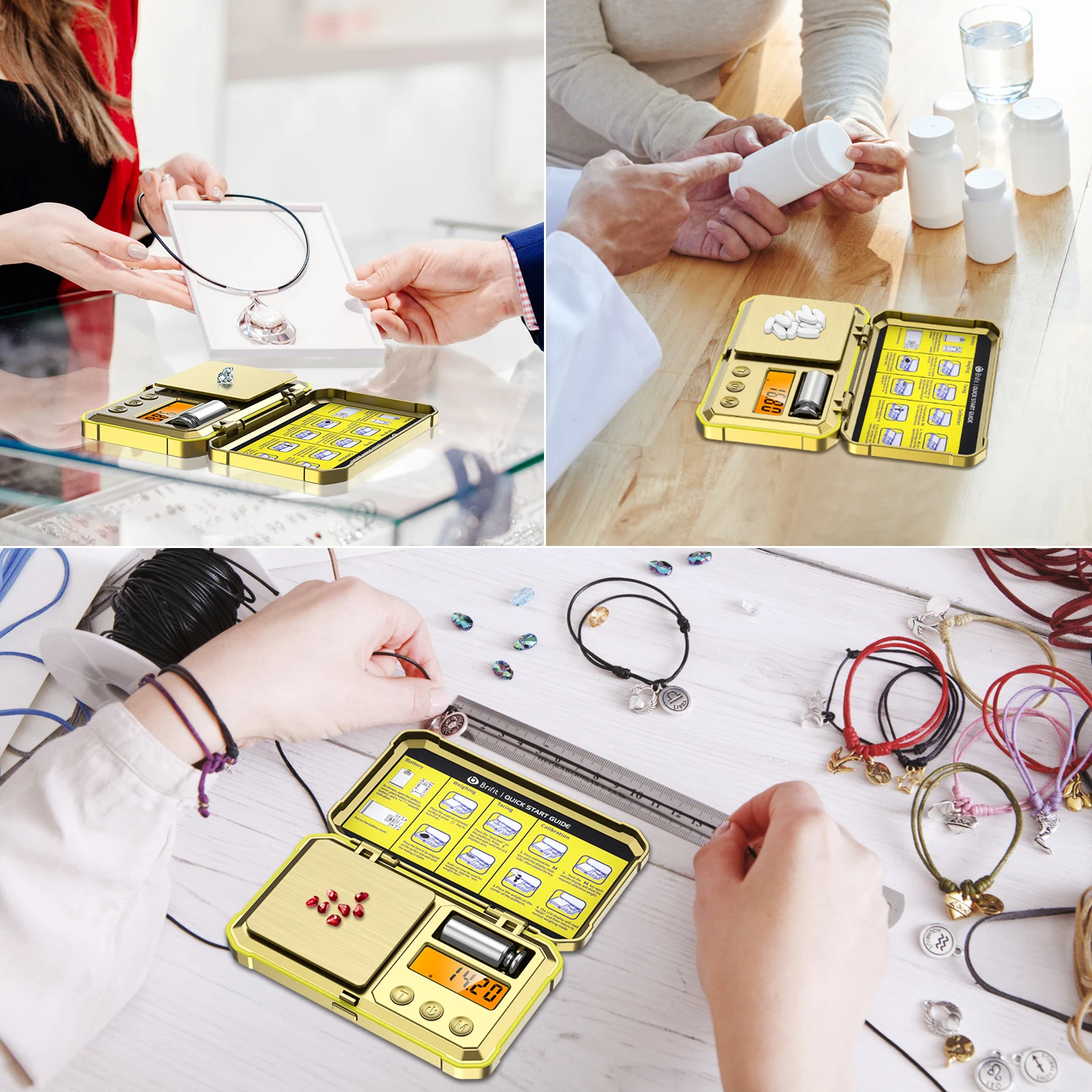 Digital Jewelry Scale 200g 0.01g Pocket Scales with 50g Calibration Weight Electronic Smart Scale for Professional Weighing
