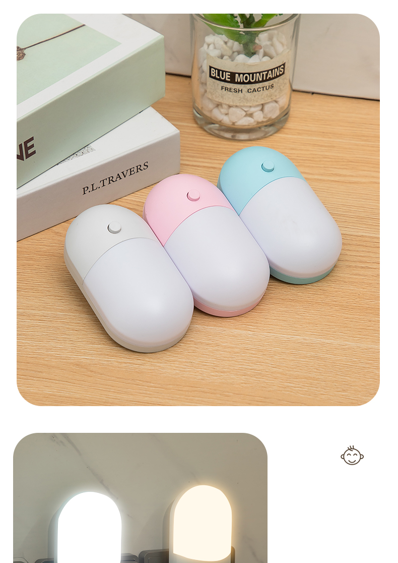 Bedside Lamp Night Light EU US Plug LED Night Light AC220V Bedroom Lamp Gift for Children Cute Night Lamp for Corridor WC