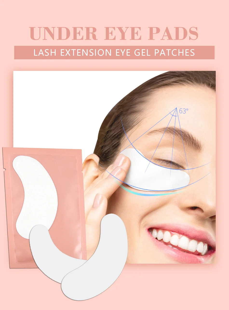 50Pairs/Lots Eyelash Extension Patch Under Eye Pads Hydrogel Patches For Extension Lint Free Stickers Eyelash Patches Makeup