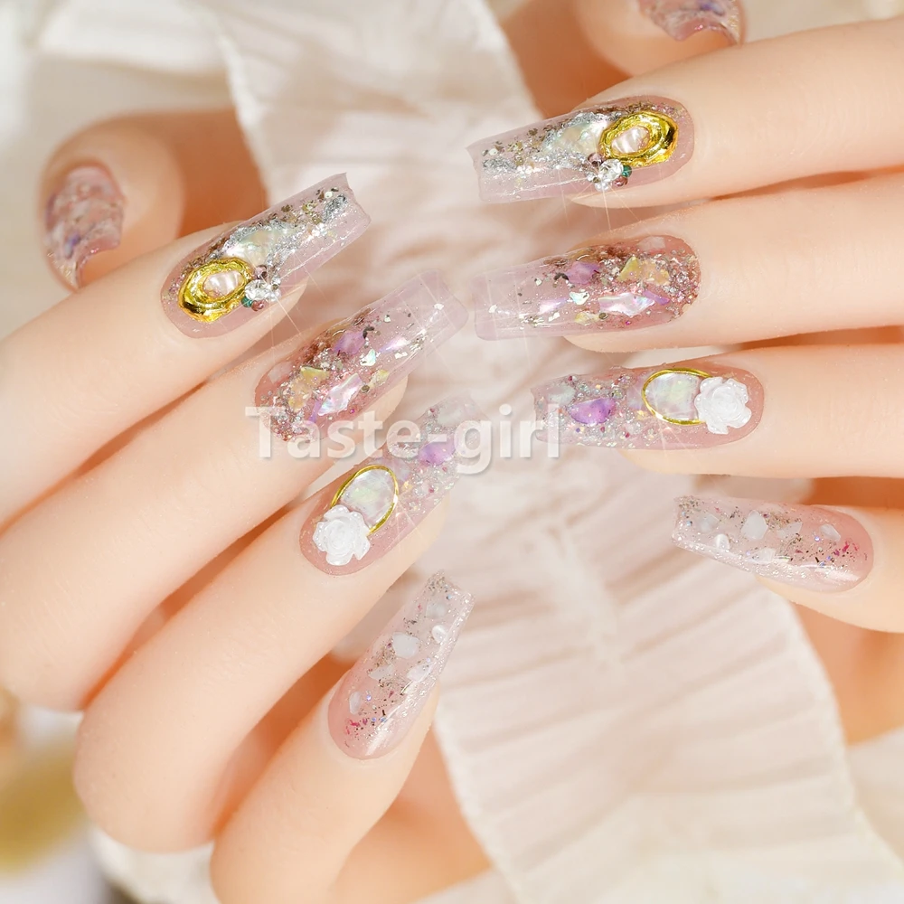 1 Box Natural Nails Abalone Shell Fragments Flakes Glitter 3D Nail Art Decoration Charm Slice Sequins Manicure Supplies Set