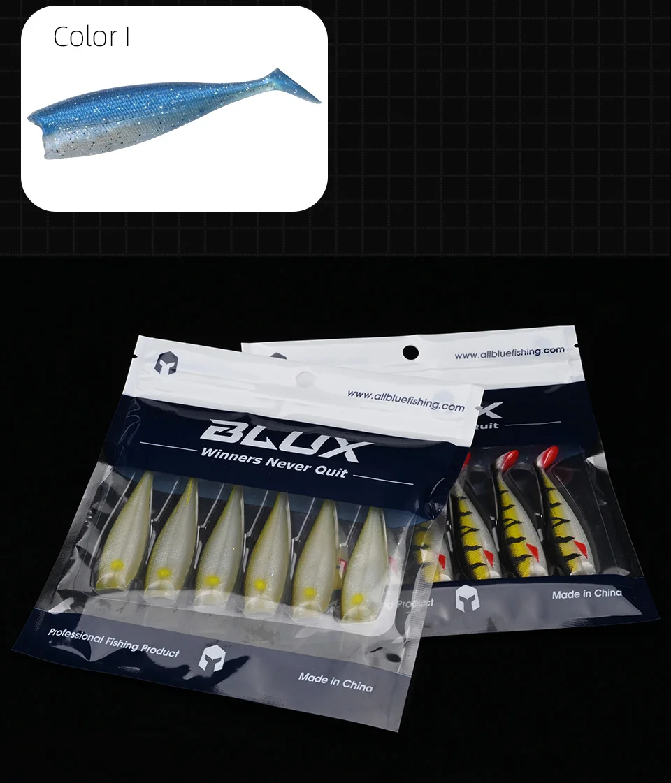 BLUX BLOD SHAD 80mm 105mm Soft Fishing Lure Jighead Black Tail Minnow Artificial Silicone Bait Saltwater Sea Bass Swimbait Gear
