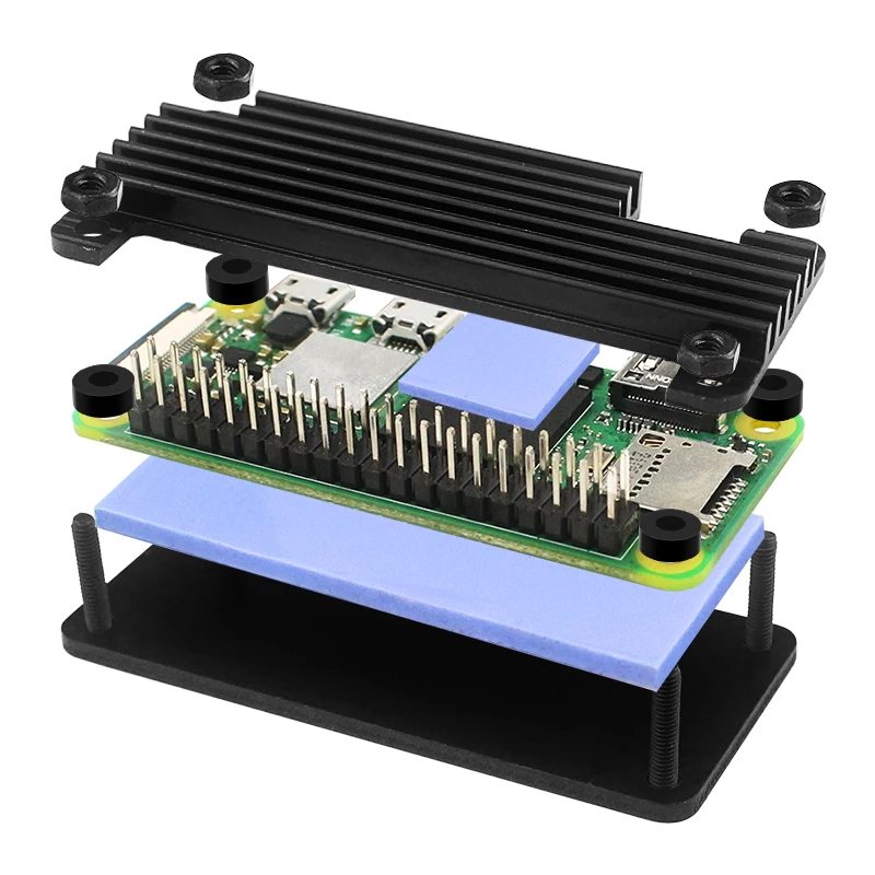 Raspberry Pi Zero 2 W Aluminum Case for Raspberry Pi Zero 2W CNC Metal Shell Passive Cooling Heat Sink GPIO Header