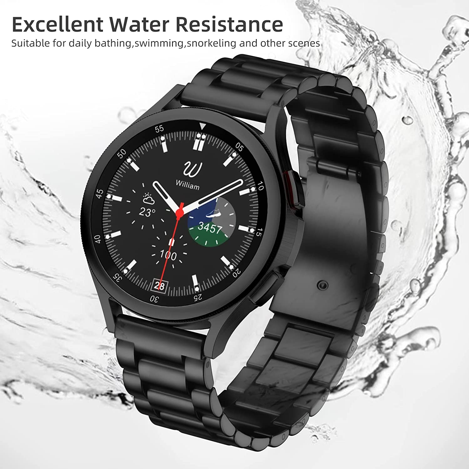 Metal Strap for Samsung Galaxy Watch 7/6/5/4 40mm 44mm Stainless Steel Band Galaxy Watch 6/4 Classic 47mm 43mm 46 42mm/5pro 45mm