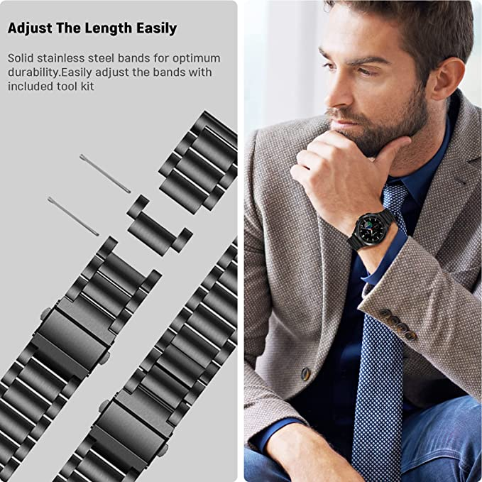 Metal Strap for Samsung Galaxy Watch 7/6/5/4 40mm 44mm Stainless Steel Band Galaxy Watch 6/4 Classic 47mm 43mm 46 42mm/5pro 45mm