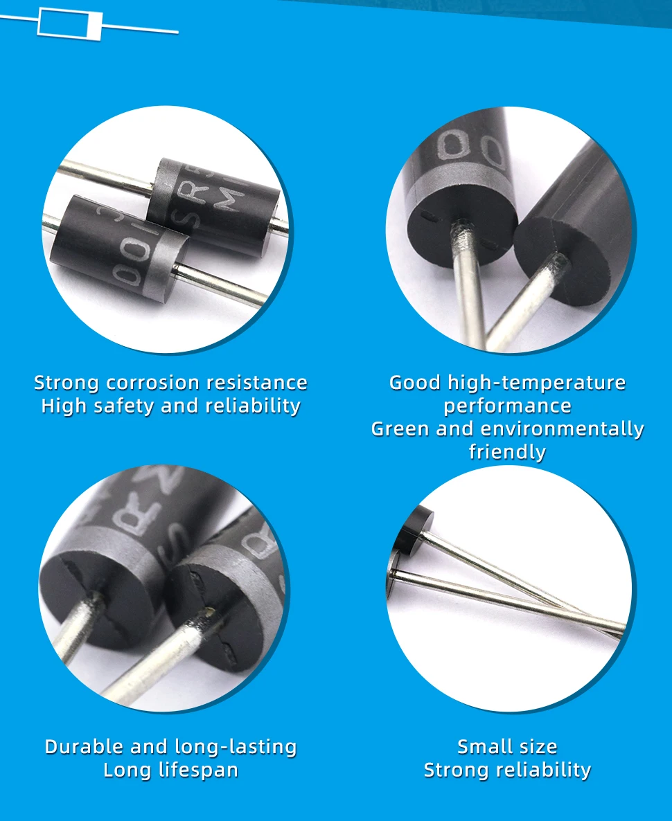 50PCS 1N4001 1N4004 1N4005 1N4007 1N5819 1N5822 1N5824 FR107 FR157 FR207 RL207 SR240 UF4007 BYV26D Shottky Rectifier Diode Kit
